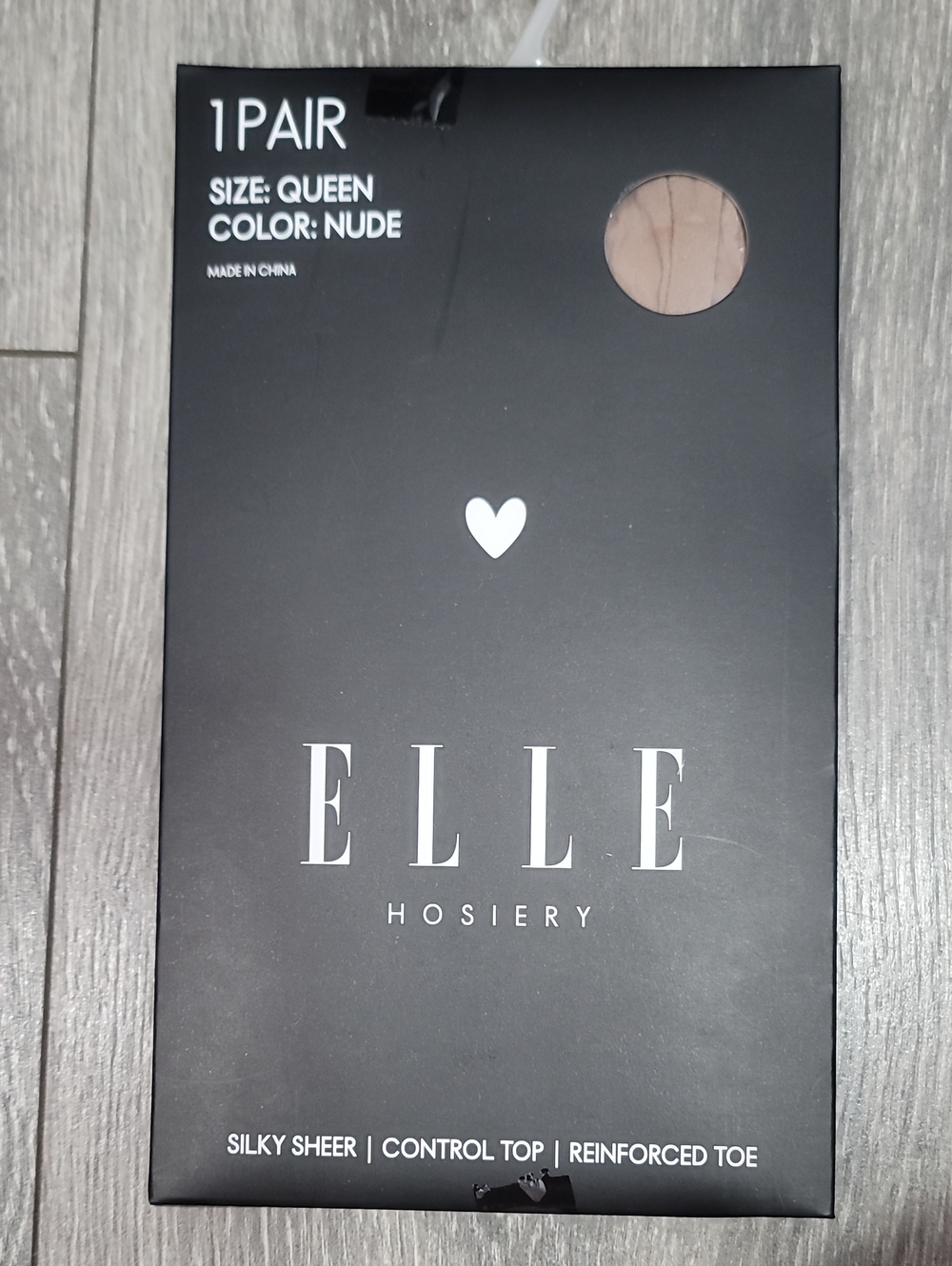 Elle Nude Sheer Control Top Reimforced Toe Hosiery - Queen